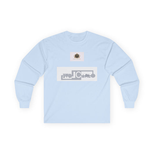 Long Sleeve Tee — Minimal Logo Crewneck (Front & Back Emblems)